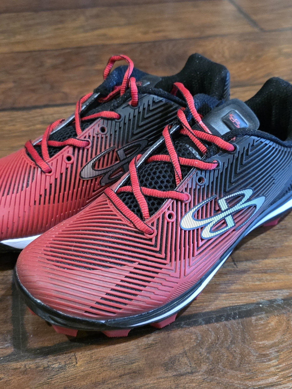 Boombah Red Black Cleats 8.5